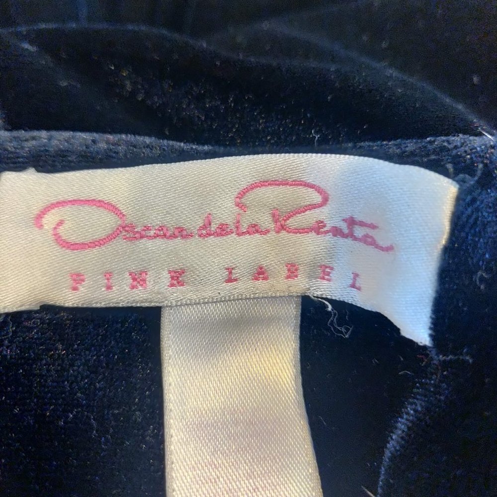 Oscar De La Renta Womens L Pink Label Black Velour 1/2 Zip Long House Sleep Robe - Picture 8 of 10